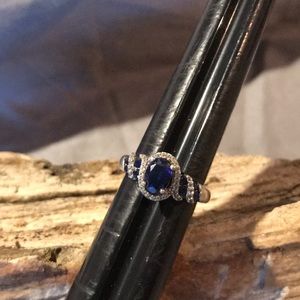 Sapphire And Diamond Ring In Sterling 